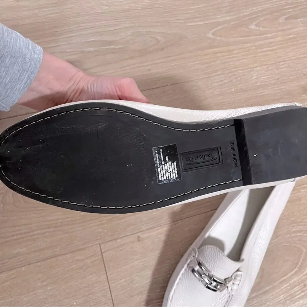 Talbots White Leather Loafers Womens Size 11B Classic Preppy Slip On Shoes - Picture 4 of 7